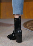 RETRO HIGH HEEL THICK HEEL LADIES' BOOTIES