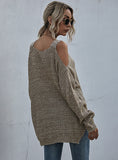 SOLID COLOR LONG SLEEVE LOOSE MID-LENGTH SWEATER