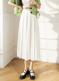 RETRO PLEATED DESIGN ELASTIC HIGH WAIST SKIRT