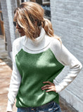 WOMEN'S BLOUSE HIGH SOLID COLOR SWEATER