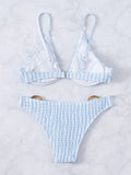 STRIPED CABLE STEEL BRACKET BIKINI