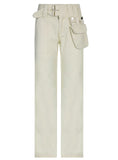 LIGHT-COLORED STRAIGHT POCKETS JEANS PANTS