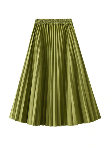 LONG HIGH WAIST PLEATED SKIRT