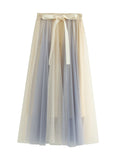 WOMEN SPLICED GAUZE SKIRT