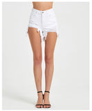 PURE WHITE LOOSE ELASTIC WOOL HOT PANTS