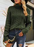 COLLAR-LAPPED KNITTED VINTAGE TWISTED SWEATER