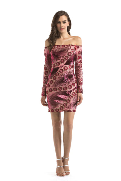 SEXY LONG-SLEEVED SEQUINED DRESS