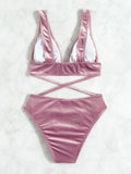 SEXY ONE-PIECE DEEP V NECK BEACH BIKINI