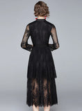 AUTUMN AND WINTER LACE LONG SLEEVE DRESS