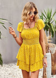 SQUARE NECK PRINTED JUMPSUIT