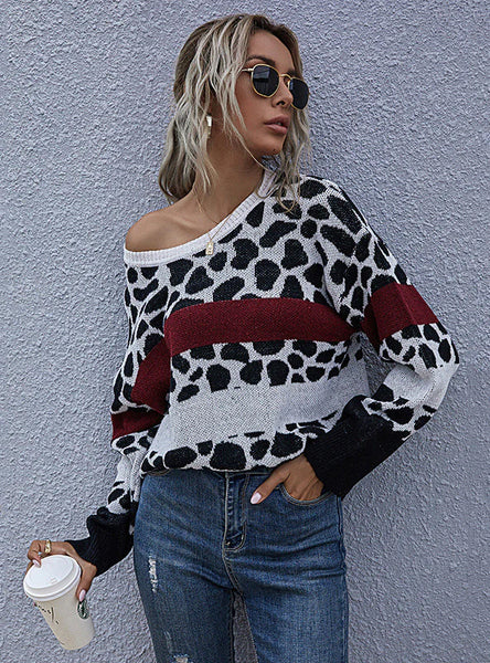 LOOSE PULLOVER ROUND NECK LONG SLEEVE SWEATER