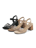 RHINESTONES OPEN TOE ROUND HEAD SANDALS