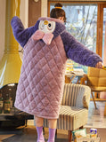 PINK PURPLE WARM AND SWEET EXTENDED BATHROBE HOODED