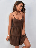 CASUAL V-NECK WAIST KNITTED SLING DRESS