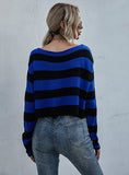 RETRO STRIPED KNITTED SHORT SWEATER