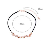 Alloy Velet Rope Rhinestone Necklace Diamante Flower 