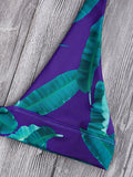 High Cut Banana Leaf Plunge Bikini Set