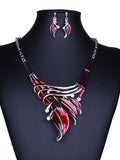 Cheap Classic Color Leaves Necklace Earrings Set