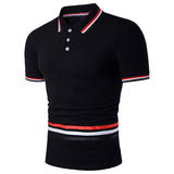 Collar Slim Fit Casual Polo Shirts Short Sleeve Turn-down 