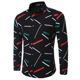 Formal Casual Designer Dress Shirt for Men Turn Down Collar Long Sleeve Printing Slim Fit