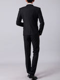  Formal Men's Work Suit with Solid Color