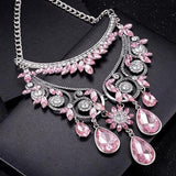 Fathion Water Drop Shaped Crystal Glass Necklace