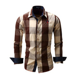 Long Sleeve Big Plaid Designer Shirt For Men Casual Cotton Mixed Colors 