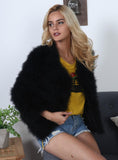 Women Leisure Coat Female Faux Fur Ostrich Hair 