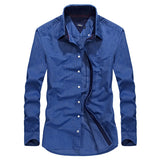 Thin Cotton Work Shirts for Men Autumn Long Sleeve Outdoor Loose 