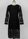 Hollow Out Elegant White Lace Elegant Party Dress 