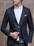   Men's Suits with Plaid Slim Fit