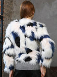 Colorful Thickened Round Neck Winter Fur Coat 