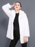 Women Fur Coat Imitation Mink Fur Long Sleeve Medium
