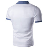 Short Sleeve Spring Summer Casual Tops Front Pocket Polo Shirt Turn down Collar 