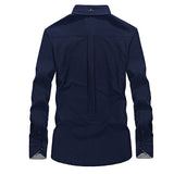 Long Sleeve Cargo Shirts for Men Casual Cotton Breathable Chest Pocket 