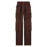 High Waist Overalls Multi-pocket Casual Pants