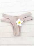 Spaghetti Straps Solid Color Bandage Bikini Set