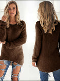 Women's O-Neck Sweater Female Hedging Loose Pullover
