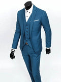  Formal Men's Three Pieces Suit with Front Collar