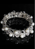 Bracelets With Rhinestones & Pearls Pretty Alloy 