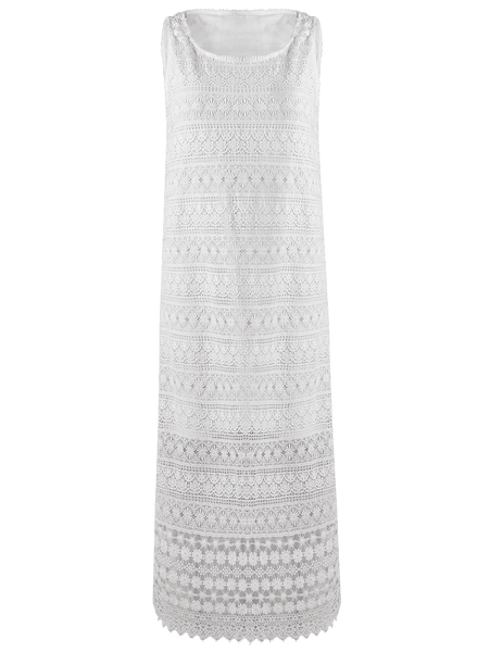 Scalloped Sheer Slit Lace Dress – Ncocon