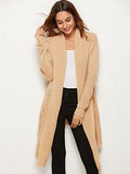 Long Sleeves Apricot Cardigans Tops