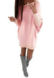 Womens Sweater Dresses Oversized Casual Batwing Sleeve Off The Shoulder Loose Knit Solid Tunic Tops