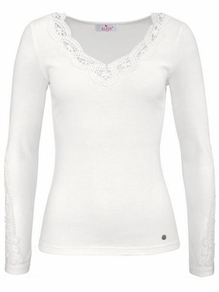 Long Sleeve Cotton Lace T-Shirt – Ncocon