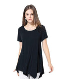 Womens Swing Tunic Tops Loose Fit Comfy Flattering T Shirt