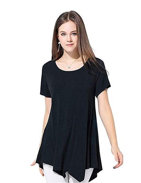 Womens Swing Tunic Tops Loose Fit Comfy Flattering T Shirt