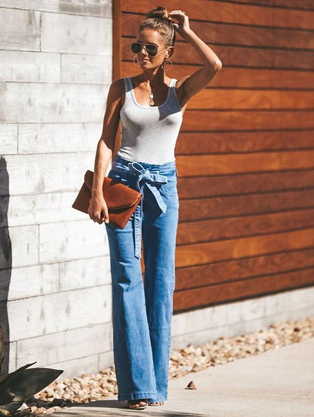 Gorgeous Blue Bell-bottoms Jean Pants Bottoms