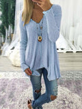 Latest Solid Color Long Sleeves Sweater Tops