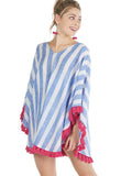 Elegant Multicolor Stripes Blouses&shirts Tops