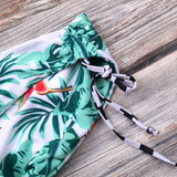 Leaf Cutout Tie Front Bikini Set